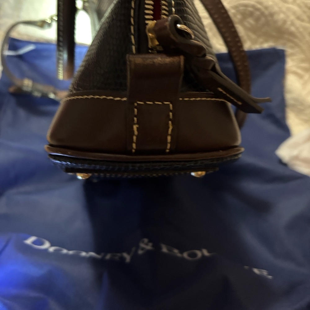 Dooney & Bourke blue and Brown Satchel (zipzip) - Picture 9 of 11